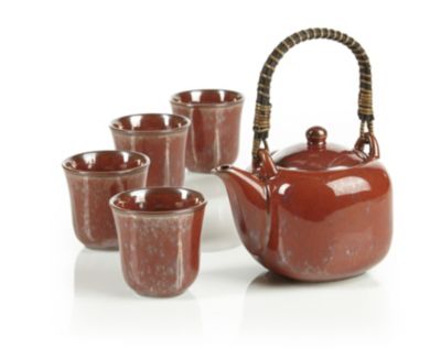 Teavana Square Reactive Red Teapot Set